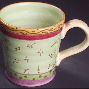 Julie Ingleman Designs Culinary Arts Studio Green Mug Floral Multi-Color Design